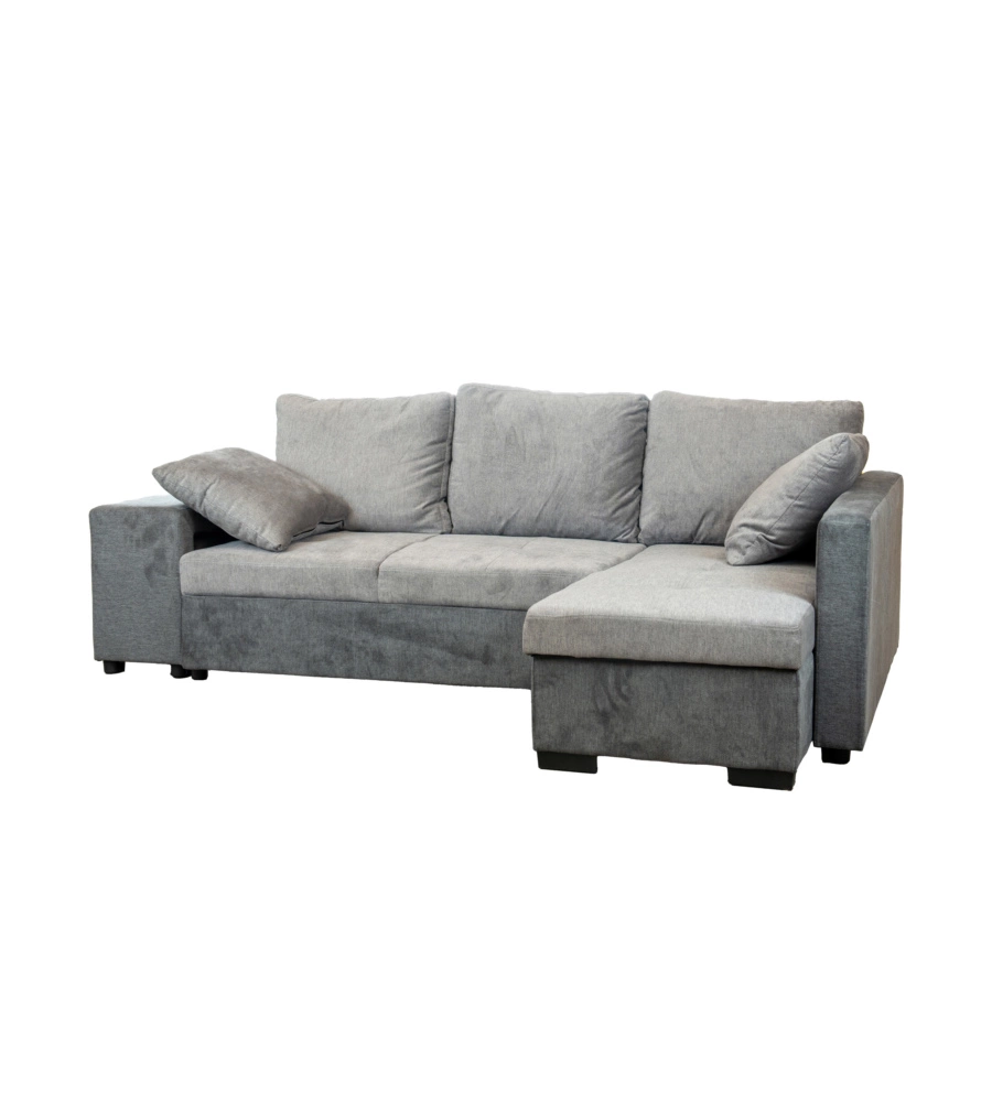 DIVANO ANGOLARE "JESSY" CON CONTENITORE POUF E PENISOLA DESTRA 247X155X94 CM